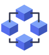 Interconnected blocks representing Blockchain in web app development